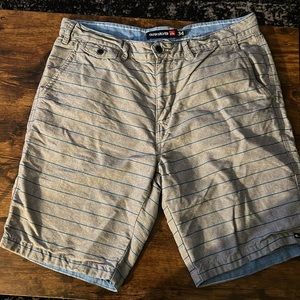 Men’s, gray striped shorts